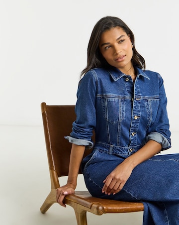 Statement Button Midaxi Denim Dress