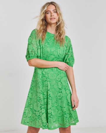 Joanna Hope Green Lace Skater Dress
