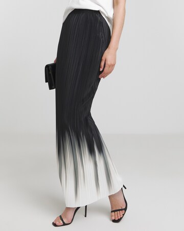 Mono Ombre Plisse Maxi Skirt