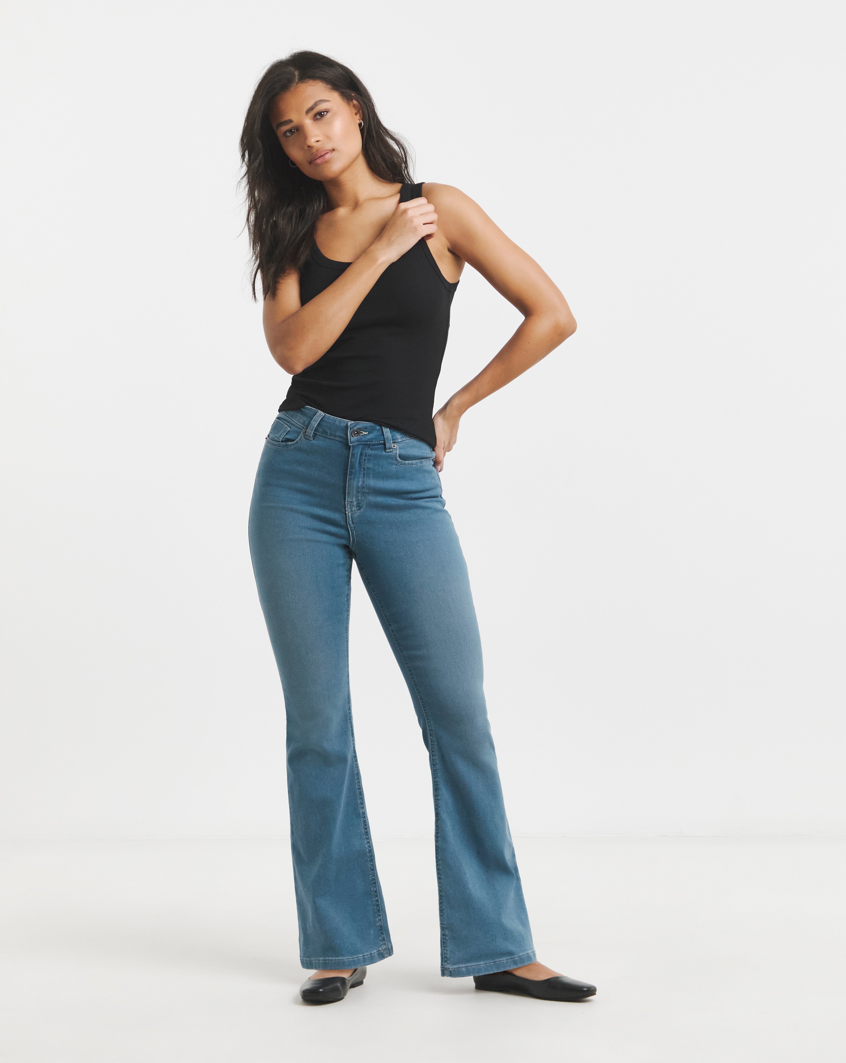 ☆韓国の人気☆【THREETIMES】☆5501 Bootcut black jean.s☆ Buy Black Supersoft Bootcut Jeans from Next USA