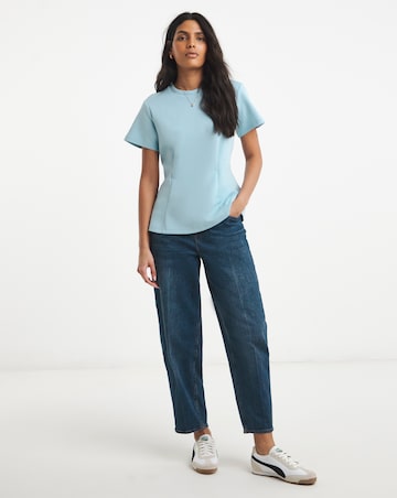 Simply Be Soft Blue Cinched In Waist Top