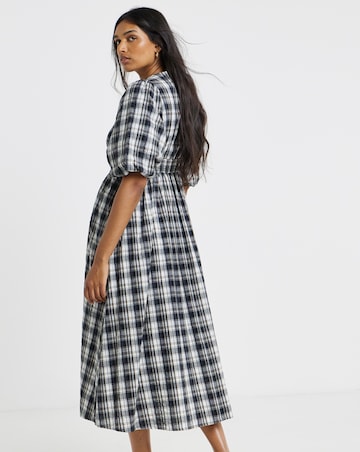 Mono Check Midi Dress