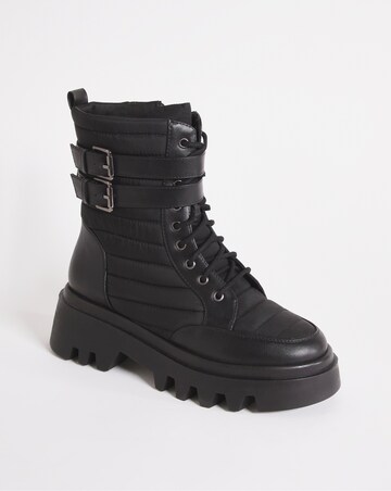 Monza Quilted Nylon Hiker Boots Ex Wide Fit
