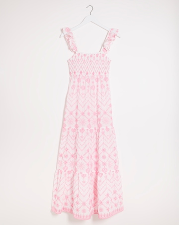 Figleaves Frida Embroidered Cotton Maxi Beach Dress