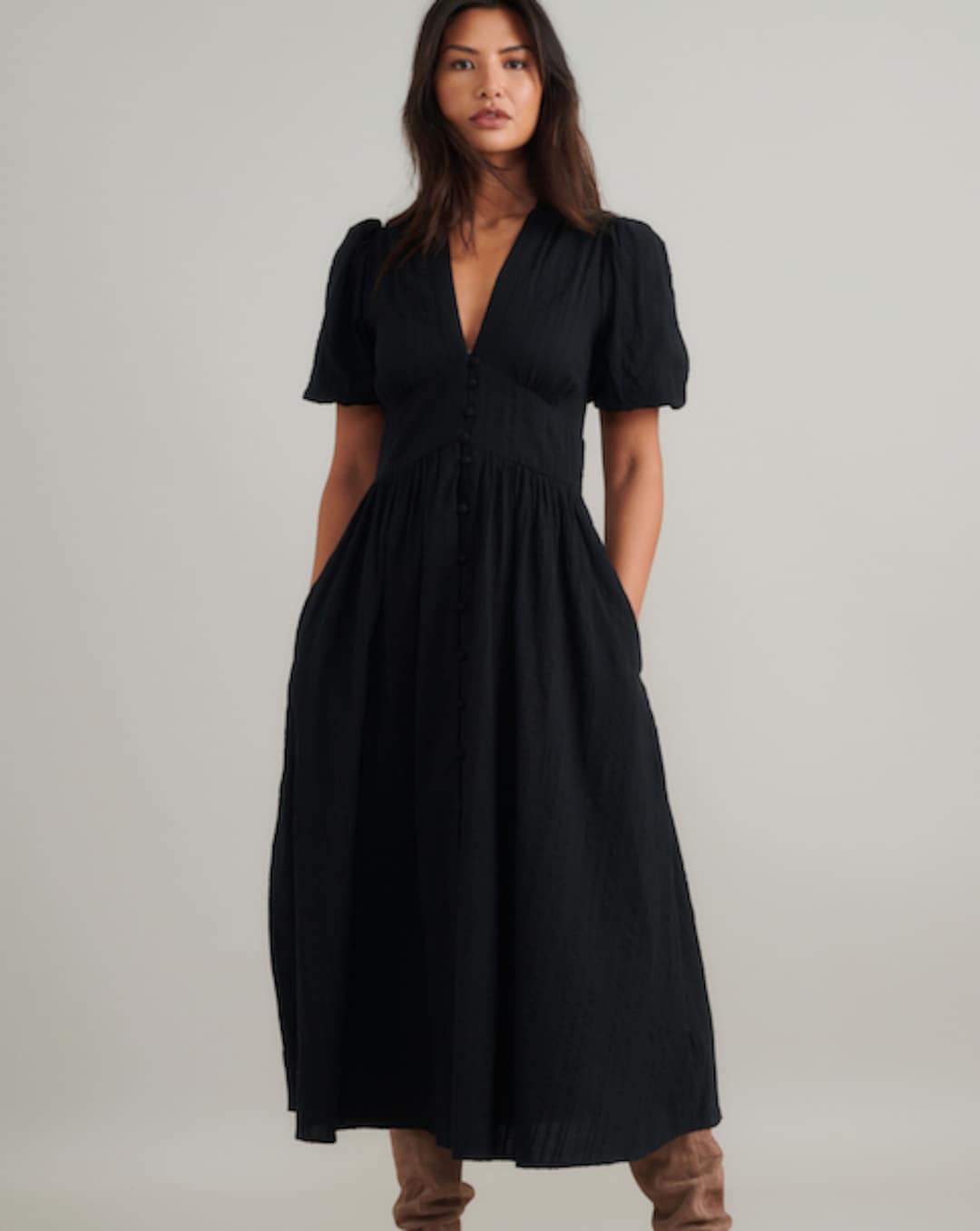 sachin and babi light blue dress Eight Ways to Wear a Black Midi Dress main image 0