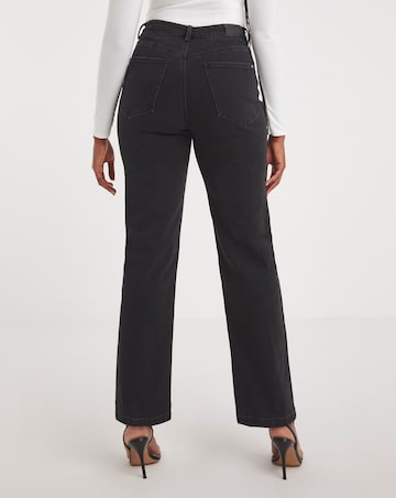Lace Through High Rise Straight Leg Jean