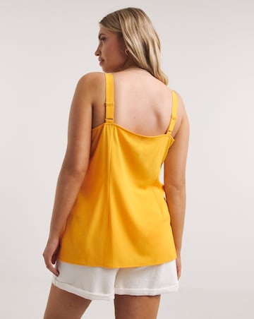 Lightweight Mustard Scoop Neck Strappy Cami