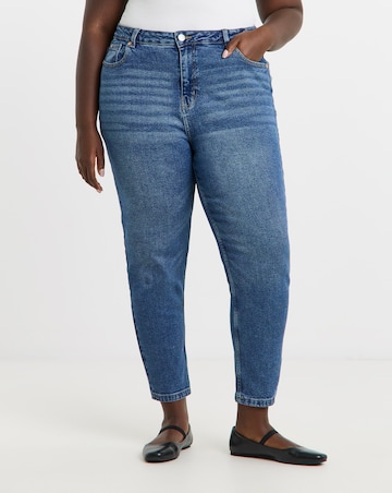Simply Be 99 1 Mid Blue Comfort Stretch Loose Mom Jeans