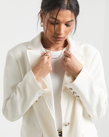 White Oversized Single Breasted Blazer