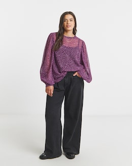 Simply Be Exaggerated Sleeve Georgette Blouse