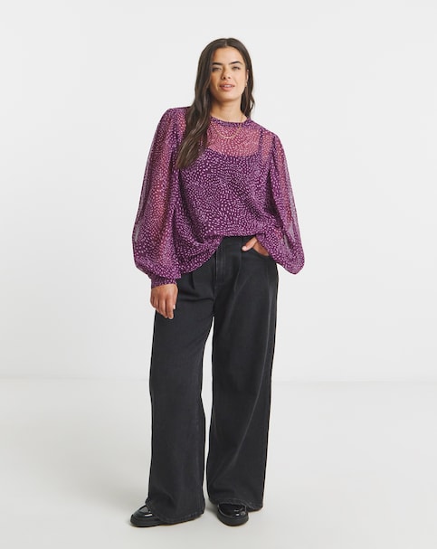 Simply Be Exaggerated Sleeve Georgette Blouse