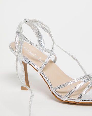 Soria Metallic Ankle Tie Heeled Sandals - Extra Wide Fit (EEE)