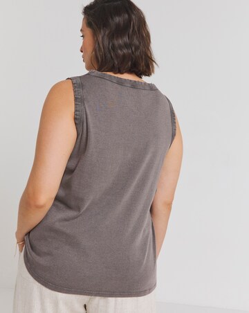 Grey Acid Wash Distressed Tank