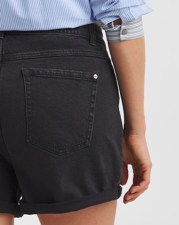 Simply Be Washed Black Authentic Denim Loose Mom Short