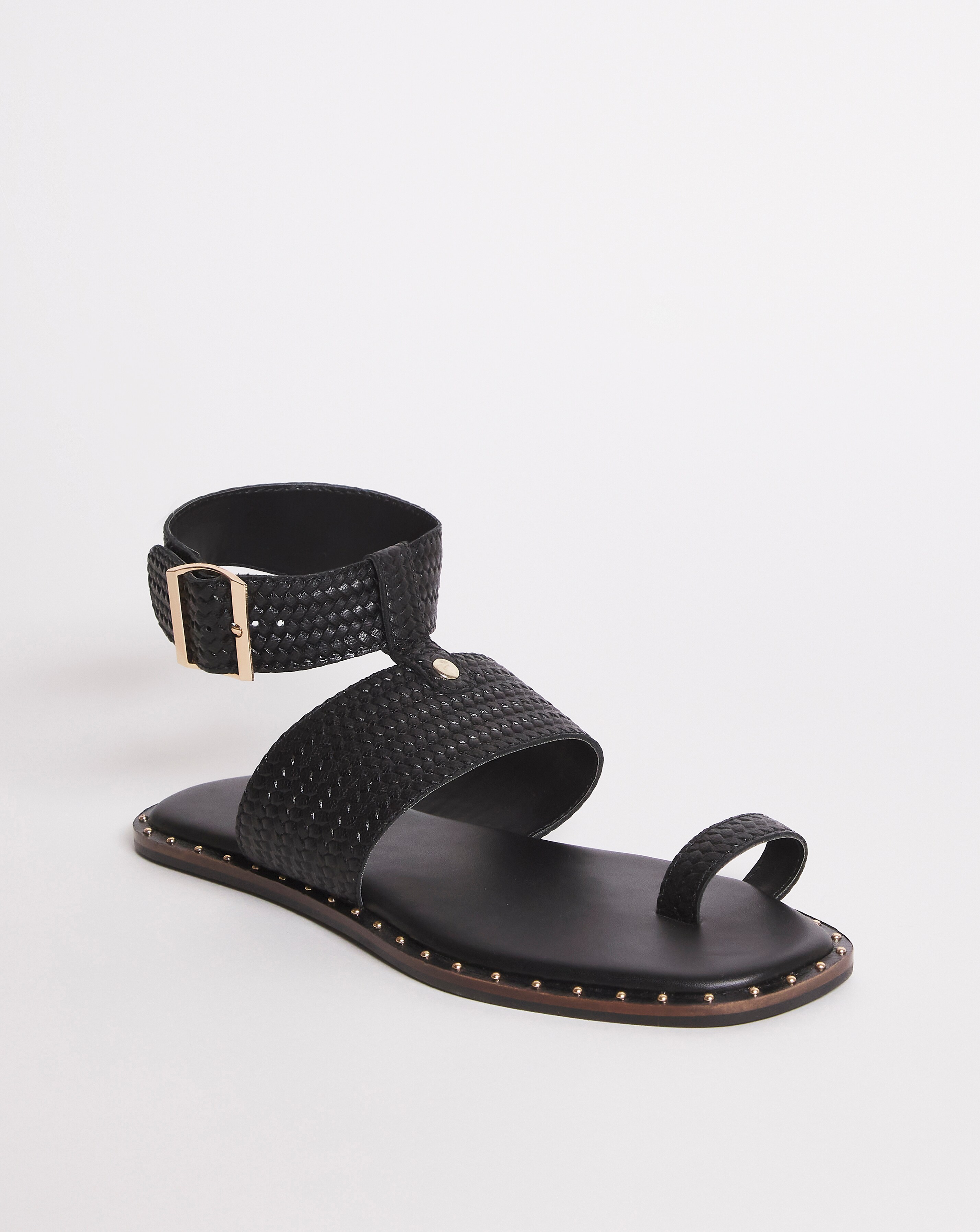 Leather Interweave Toe Ring Sandal - Extra Wide Fit (EEE)