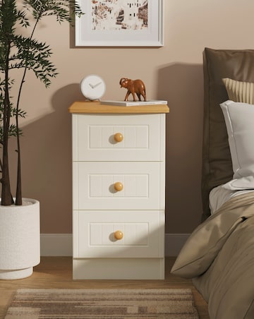 Frances Ready Assembled 3 Drawer Bedside