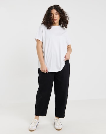 Black, White & Grey 3 Pack Pure Cotton Curved Hem T-Shirts