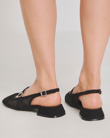 Jupiter Mesh Block Heel Court Shoes - Wide Fit (E)