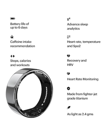 Ultrahuman Ring AIR Bluetooth Smart Ring - Air Silver - Size 10