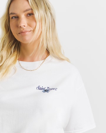 White Saint Tropez Back Graphic T-Shirt