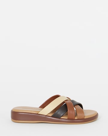 Carmen Soft Multicolour Leather Tubular Mule Sandals - Wide Fit (E)