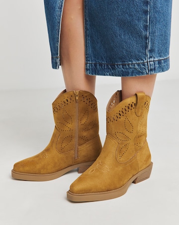 Atlanta Laser Cut Detailing Western Boot Wide E Fit