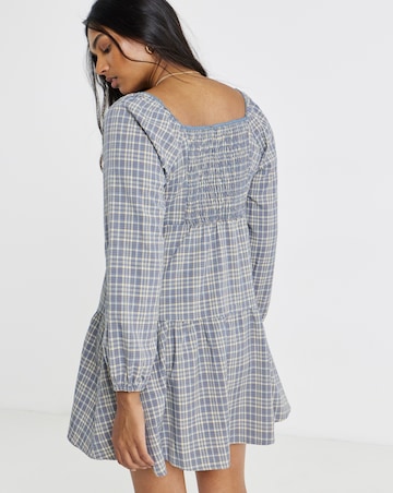 Simply Be Check Drop Waist Milkmaid Mini Dress