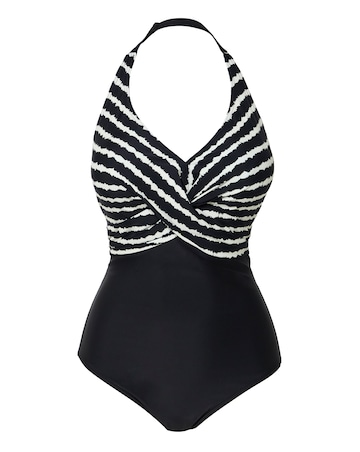 Figleaves Tailor Twist Underwired Halter Tummy Control Swimsuit