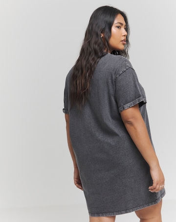 Acid Wash Graphic T-Shirt Dress