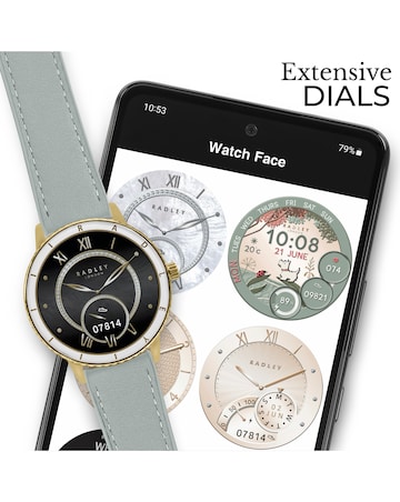 Radley Series 57 AMOLED Leather Silicone Strap Smart Watch - Eucalyptus