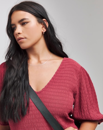 Rose Textured Jersey Asymmetric Seam Maxi Dress