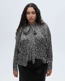 Mango Leopard Print Blouse