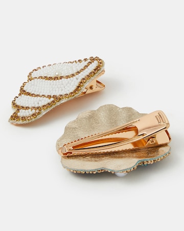 Accessorize 2-Pack Beaded Shell Hair Clips