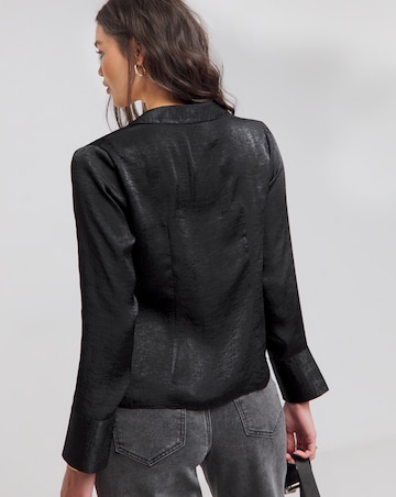 Simply Be Satin Tie Front Long Sleeve Shirt
