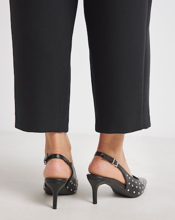 Melinda Studded Pointy Toe Slingback Shoes Wide E Fit