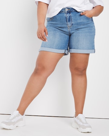 Light Stonewash Mom Shorts