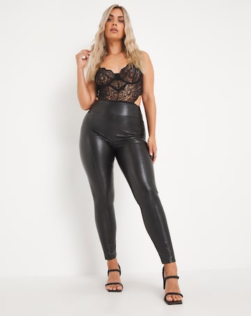 Ann Summers Seamed PU Leggings Black