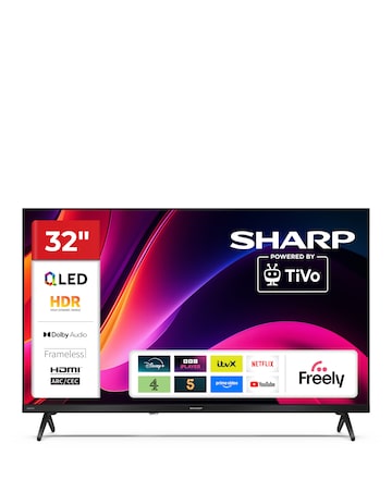 Sharp 1T-C32HE3245KB 32in QLED HD Ready Smart TiVo LED TV with Freely