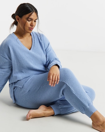 Pretty Secrets V Neck Waffle Lounge Set