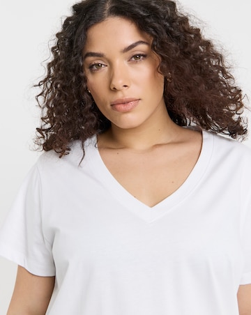 Black, White & Grey 3 Pack Pure Cotton Longline V Neck T-Shirts
