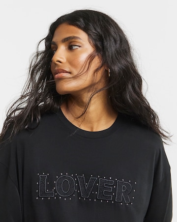 Black Lover Studded Modal T-Shirt