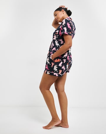 Chelsea Peers Jersey Leopards & Tigers Print Short Pyjama Set
