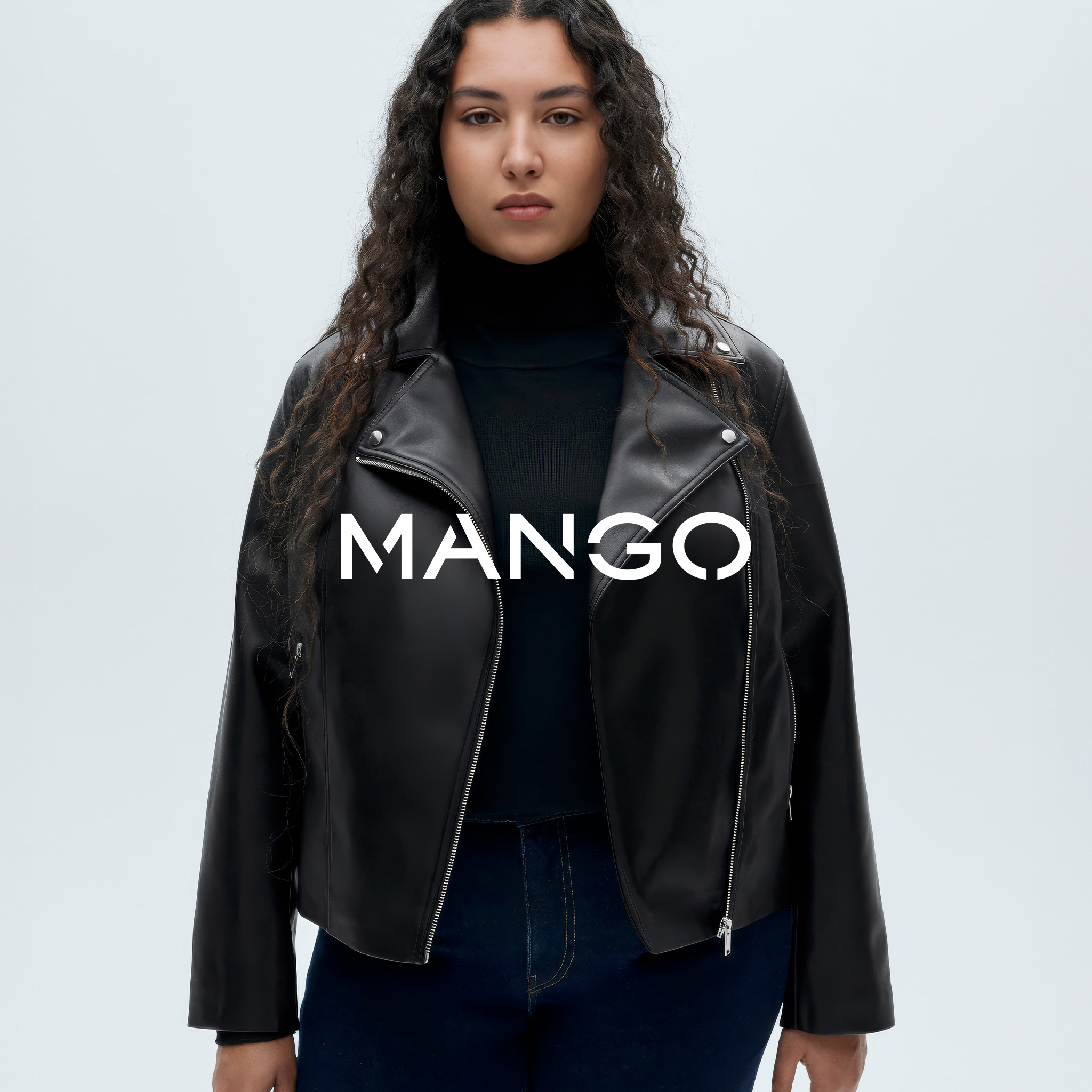 model wearing jacket mango