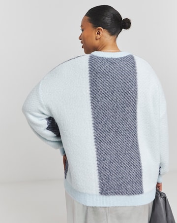 Colourblock Mix Stitch Longline Jumper
