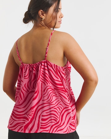 Simply Be Pink Zebra V Neck Cami