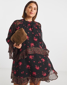 Simply Be Mixed Print Skater Dress