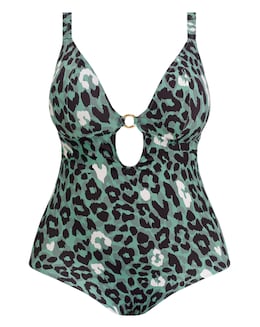 Elomi Jungle Bay Non Wired Plunge Swimsuit Olive