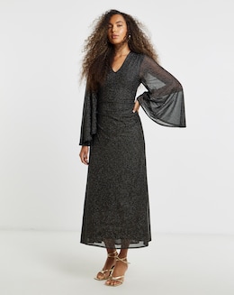 Flounce London Glitter Mesh Dress