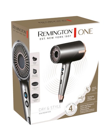 Remington ONE Dry & Style Hair Dryer with Diffuser and Flyaway Attachment D6077