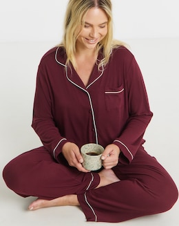 Pretty Secrets Ribbed Button Through Pyjama Set